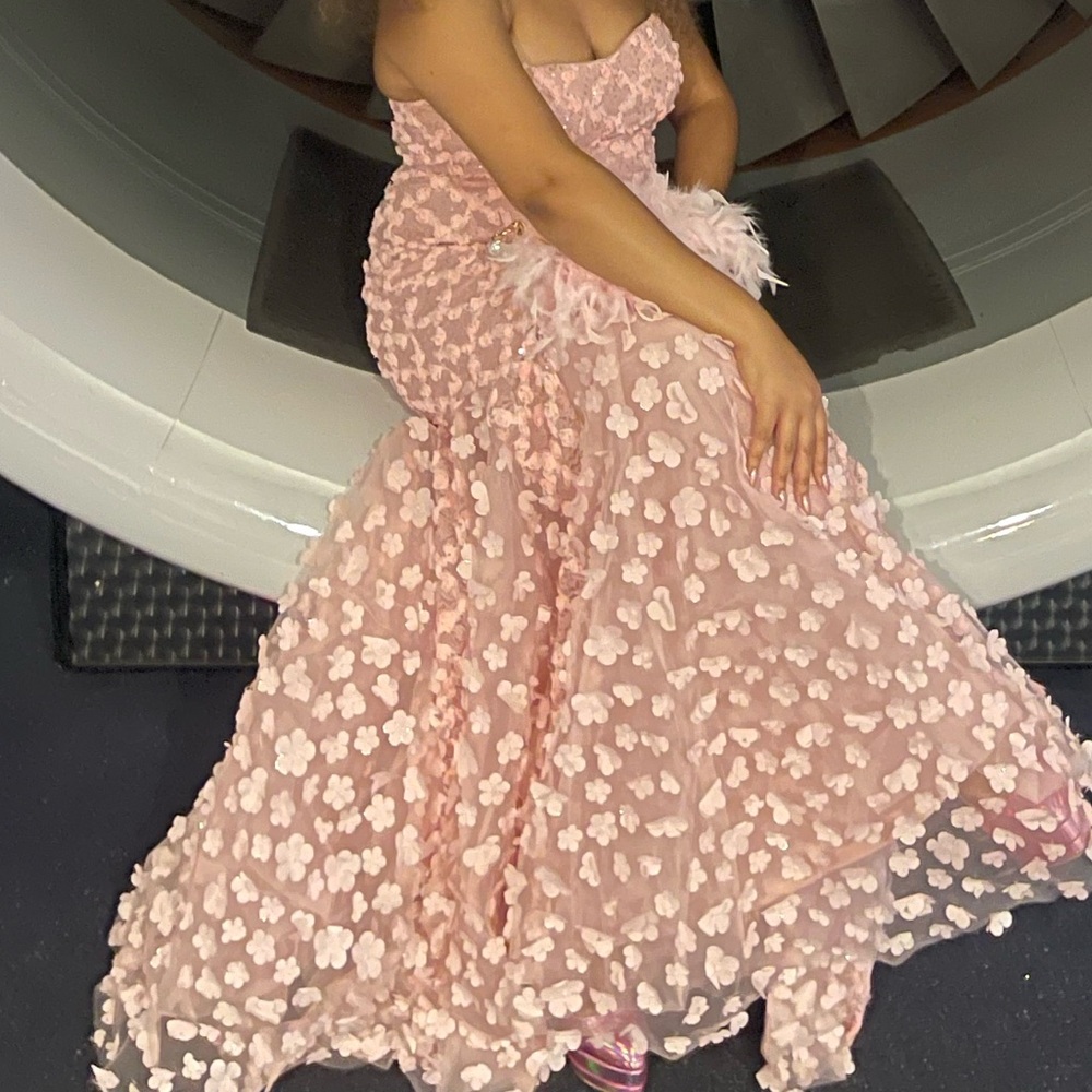 Fashion Nova Pink Tiered Strapless Dress for Weddings - Picture 2 of 2